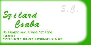 szilard csaba business card